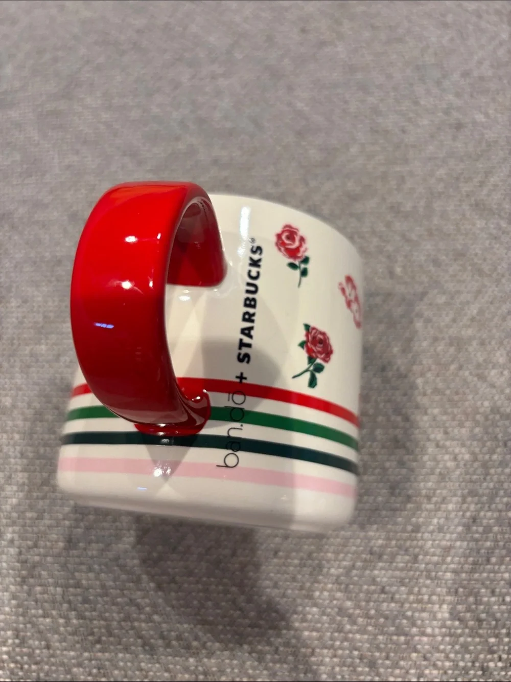 Starbucks +Ban.do 2018 limited edition featuring rose pattern with Red Handle